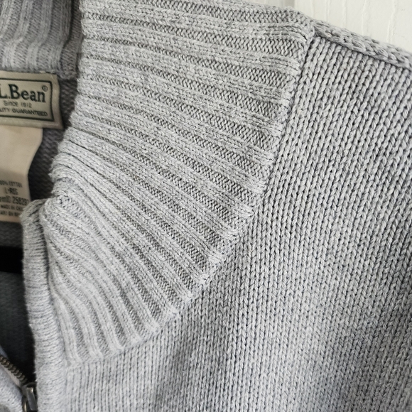 L.L. Bean Men's Zip-Up Sweater in Gray - Picture 7 of 12